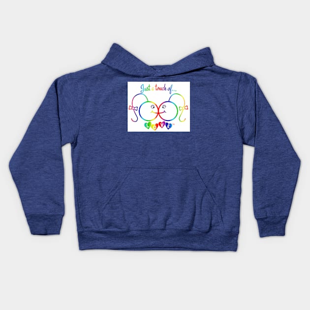 Just A Touch of LOVE - LGBTQIA+ Females - Vertical - Back Kids Hoodie by SubversiveWare